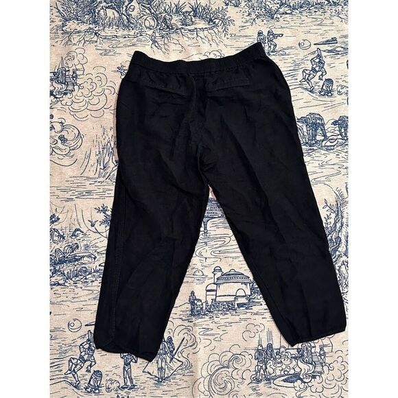 Stretchy waist Madewell Linen Viscose Pants Women's size medium Black Wide Leg E - Picture 4 of 5